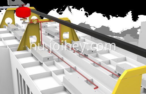 Powder booth heptafluoropropane fire extinguishing system